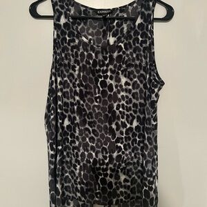 Express Black and White Animal Print Tank Top